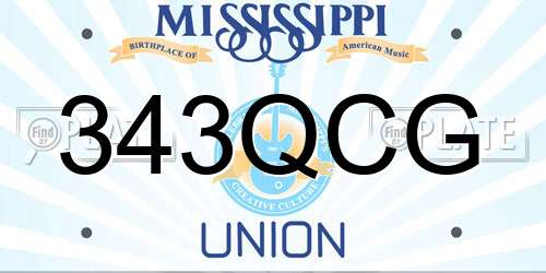 343QCG Mississippi License Plate