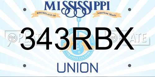 343RBX Mississippi License Plate