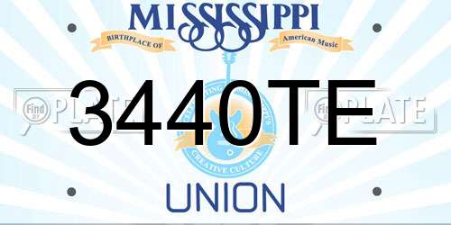 3440TE Mississippi License Plate