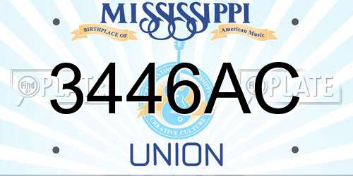 3446AC Mississippi License Plate