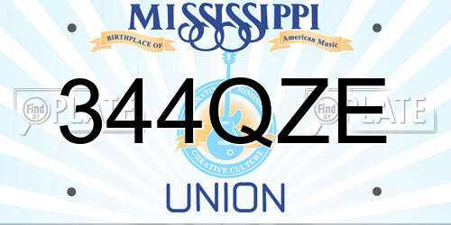 344QZE Mississippi License Plate