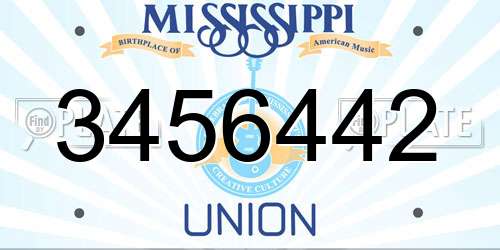 3456442 Mississippi License Plate
