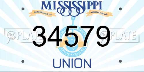 34579 Mississippi License Plate