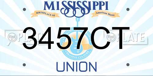 3457CT Mississippi License Plate