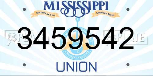 3459542 Mississippi License Plate