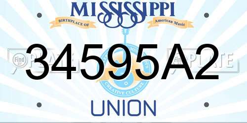 34595A2 Mississippi License Plate