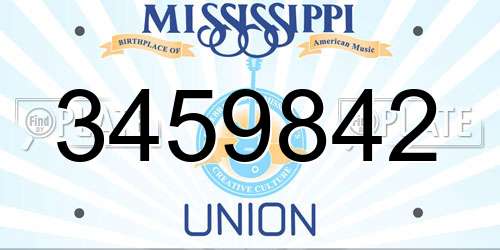 3459842 Mississippi License Plate