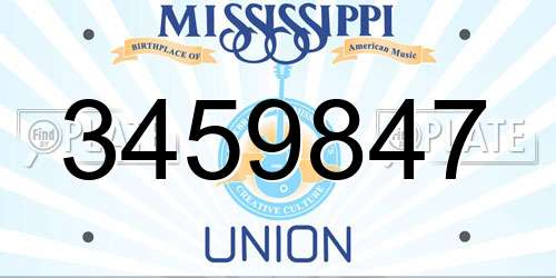 3459847 Mississippi License Plate