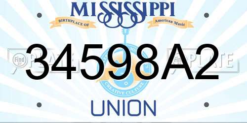 34598A2 Mississippi License Plate