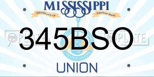 345BSO Mississippi License Plate