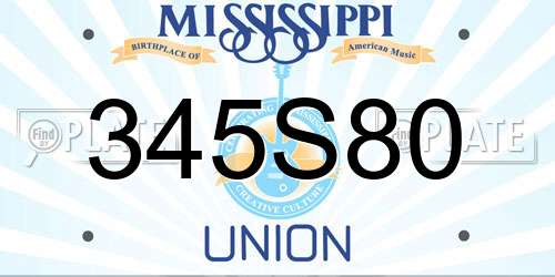 345S80 Mississippi License Plate