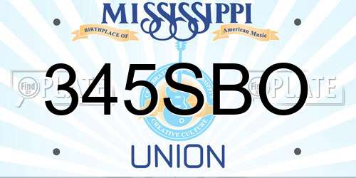 345SBO Mississippi License Plate
