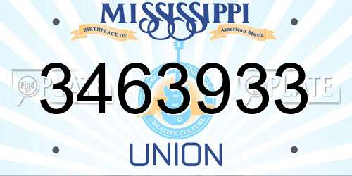 3463933 Mississippi License Plate