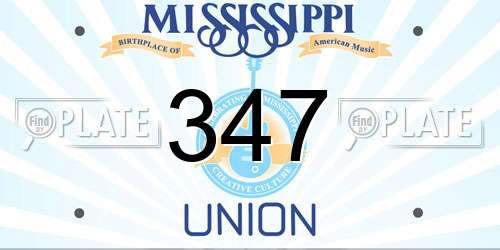 347 Mississippi License Plate