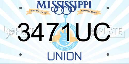 3471UC Mississippi License Plate