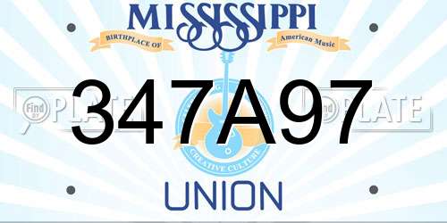 347A97 Mississippi License Plate