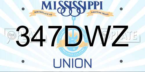347DWZ Mississippi License Plate