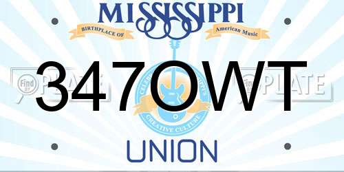 347OWT Mississippi License Plate