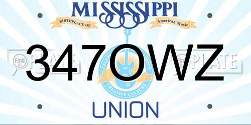 347OWZ Mississippi License Plate