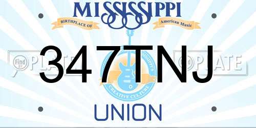 347TNJ Mississippi License Plate