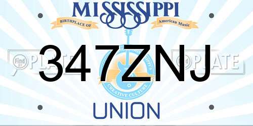 347ZNJ Mississippi License Plate