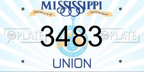 3483 Mississippi License Plate