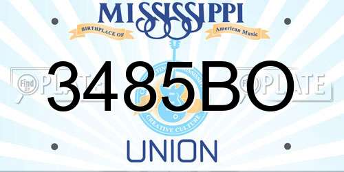 3485BO Mississippi License Plate