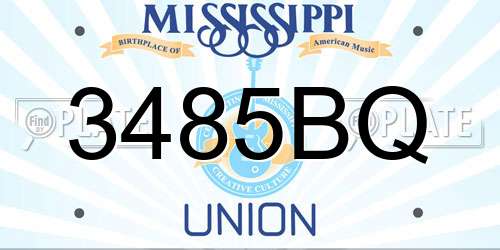 3485BQ Mississippi License Plate