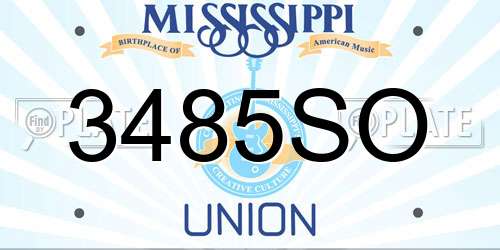 3485SO Mississippi License Plate