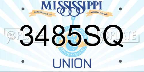 3485SQ Mississippi License Plate