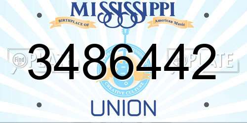 3486442 Mississippi License Plate