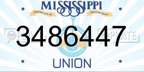 3486447 Mississippi License Plate