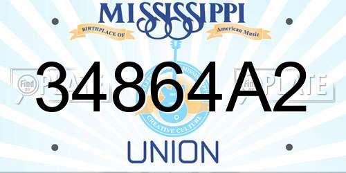 34864A2 Mississippi License Plate