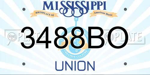 3488BO Mississippi License Plate