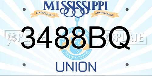 3488BQ Mississippi License Plate