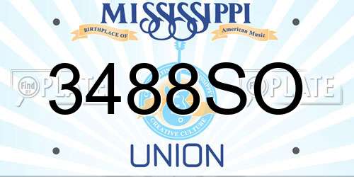 3488SO Mississippi License Plate