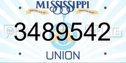 3489542 Mississippi License Plate
