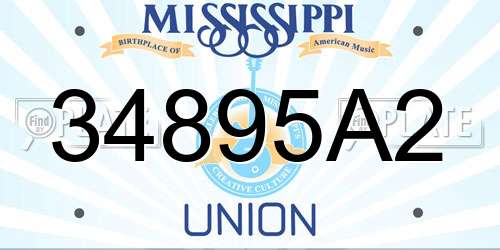 34895A2 Mississippi License Plate