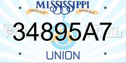 34895A7 Mississippi License Plate