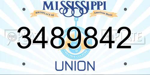 3489842 Mississippi License Plate