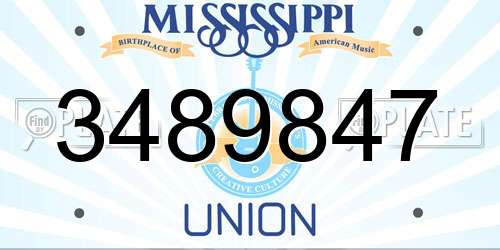 3489847 Mississippi License Plate