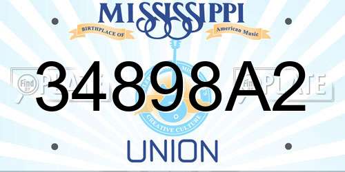 34898A2 Mississippi License Plate