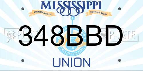 348BBD Mississippi License Plate