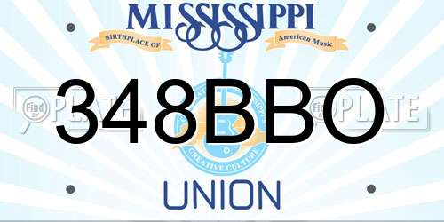 348BBO Mississippi License Plate