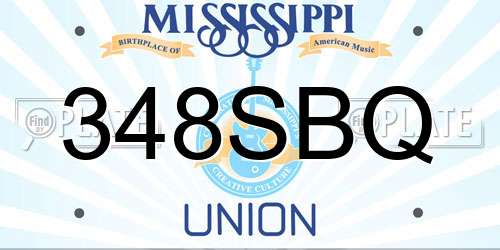 348SBQ Mississippi License Plate