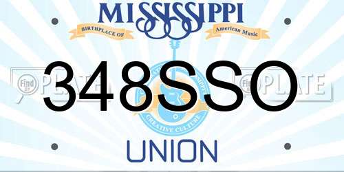 348SSO Mississippi License Plate