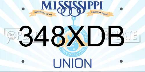 348XDB Mississippi License Plate
