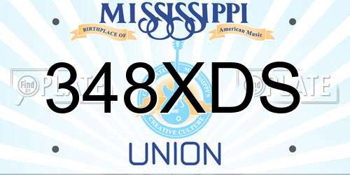 348XDS Mississippi License Plate