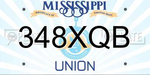 348XQB Mississippi License Plate