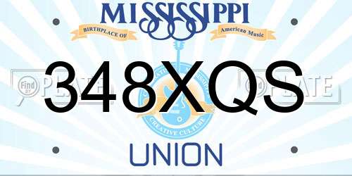 348XQS Mississippi License Plate